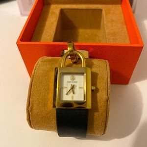 Tory Burch Women's TB7003 Surrey Black Leather Watch.Bracelet styled watch.